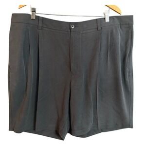 Tommy Bahama Silk Pleated Front Relaxed Fit Mens Shorts Gray Size 42
